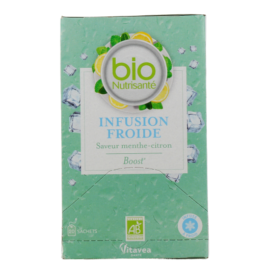 Nutrisanté Infusion Froide Boost Bio Saveur Menthe Citron