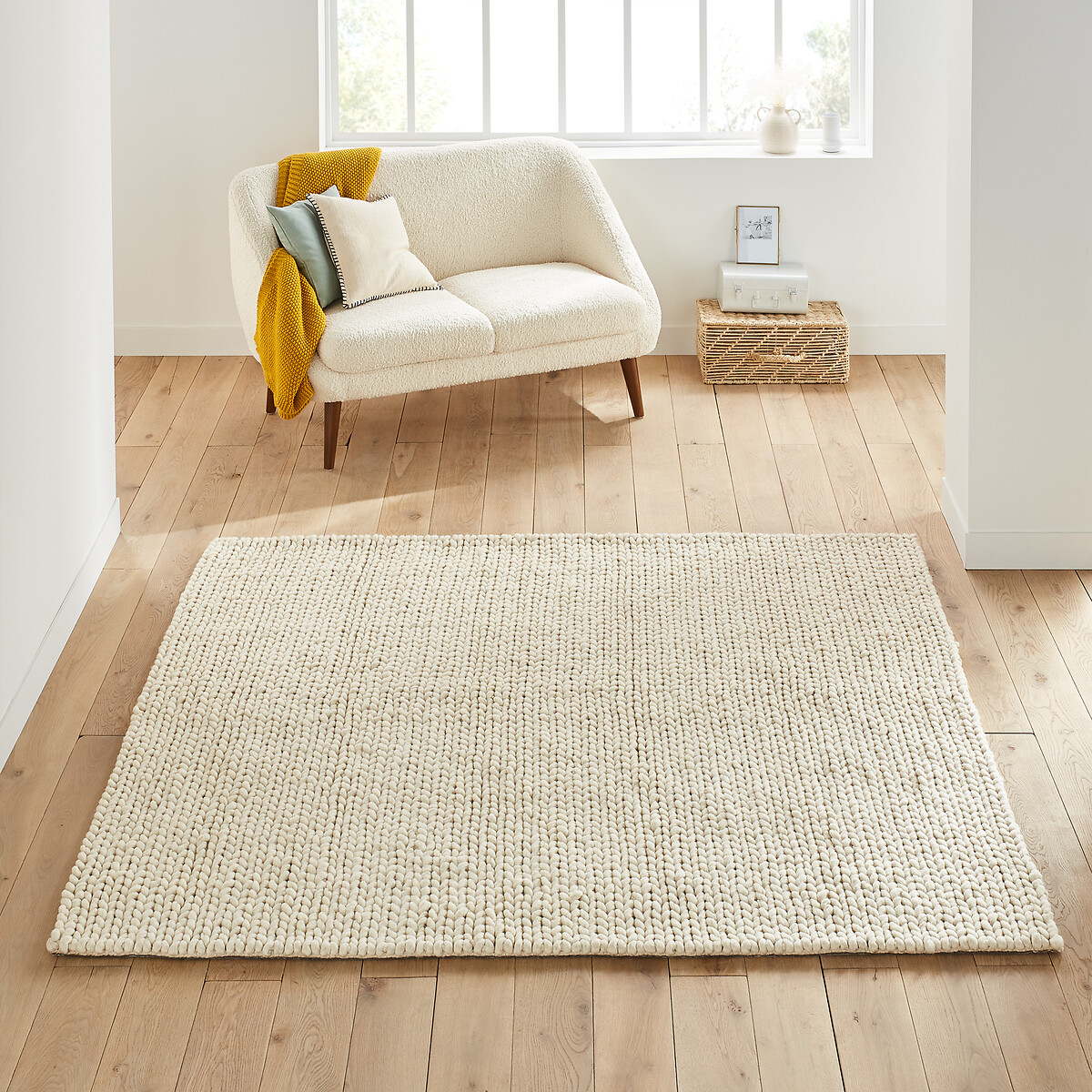 LA REDOUTE INTERIEURS<br>Tapete quadrado de lã com efeito jersey, Diano