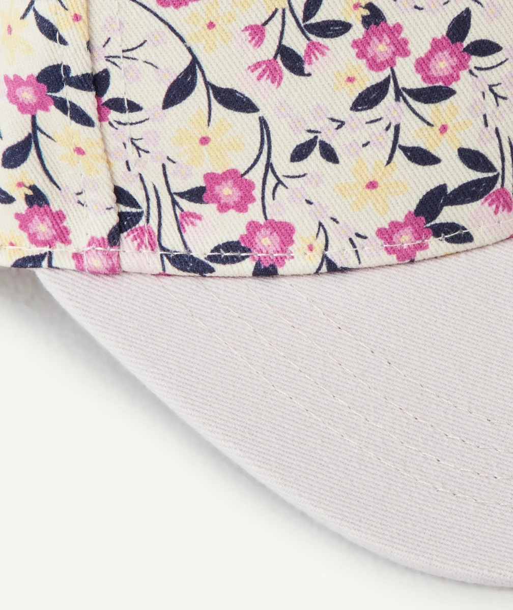 CASQUETTE FILLE AVEC IMPRIMÉ FLEURI ET VISIÈRE VIOLETTE