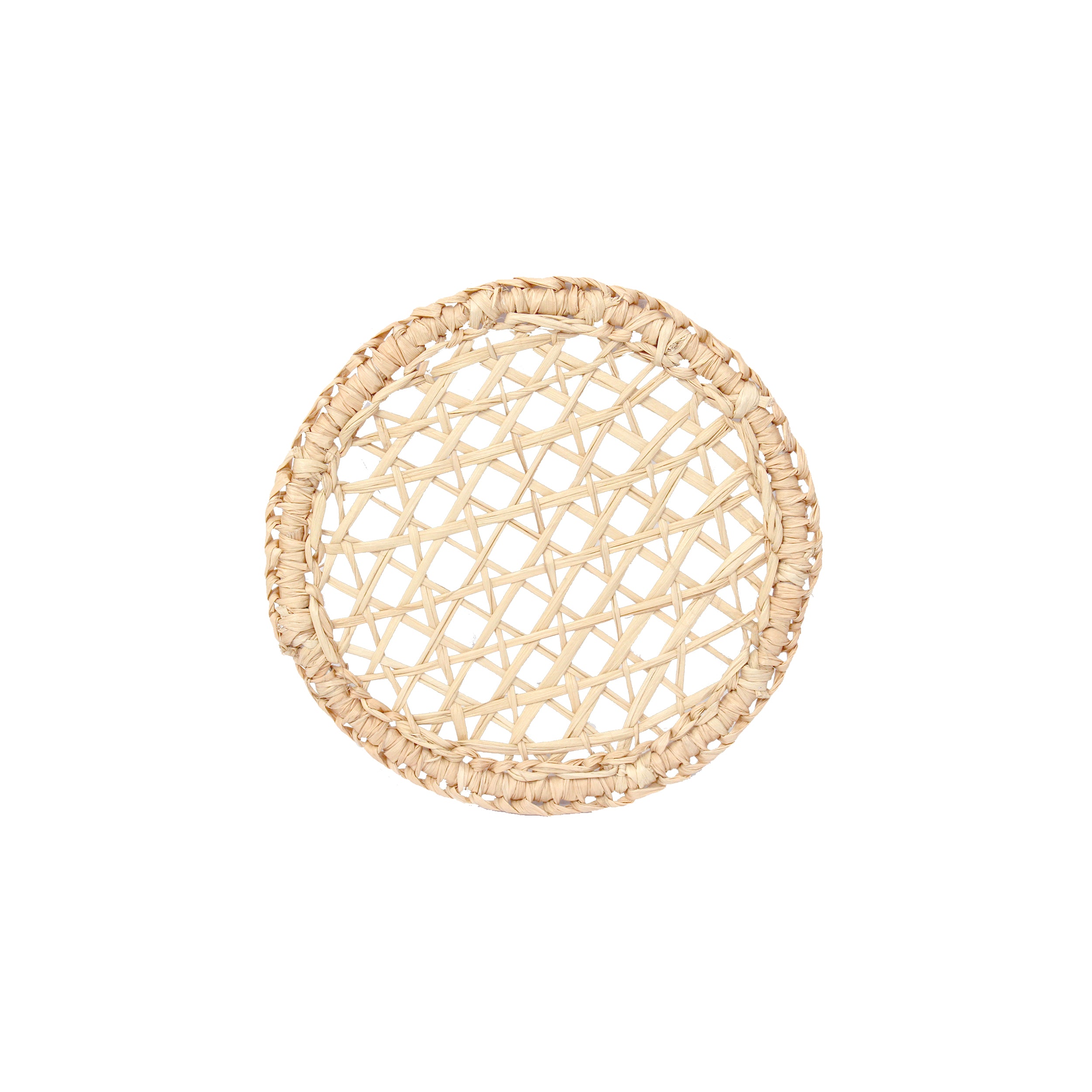 Set de table rond à tissage ajouré avec sous-verre (Lot de 2 unités)
