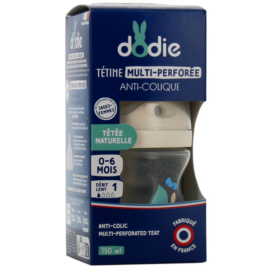 Dodie biberon à tétine multi-perforée - Tétée naturelle et confortable