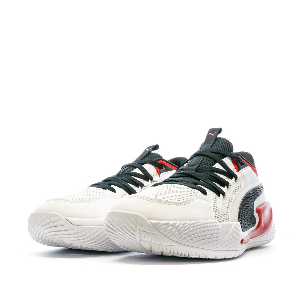 Puma Chaussures de Basketball Blanche/Noire/Rouge Homme Puma Court Rider