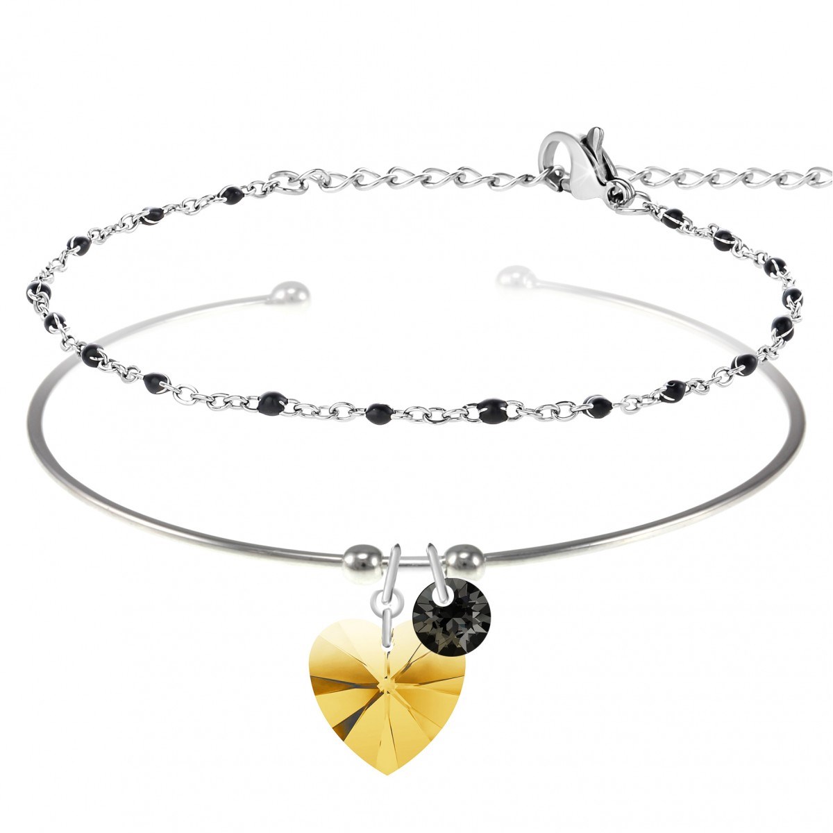Lot de 2 bracelets SC Crystal ornés de Cristaux scintillants
