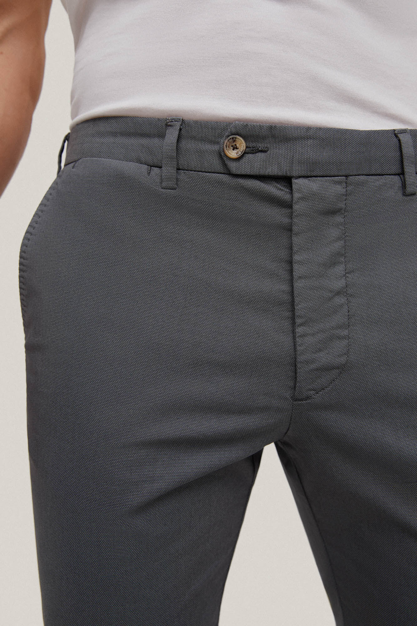 Calça chino slim fit leve - Cinza