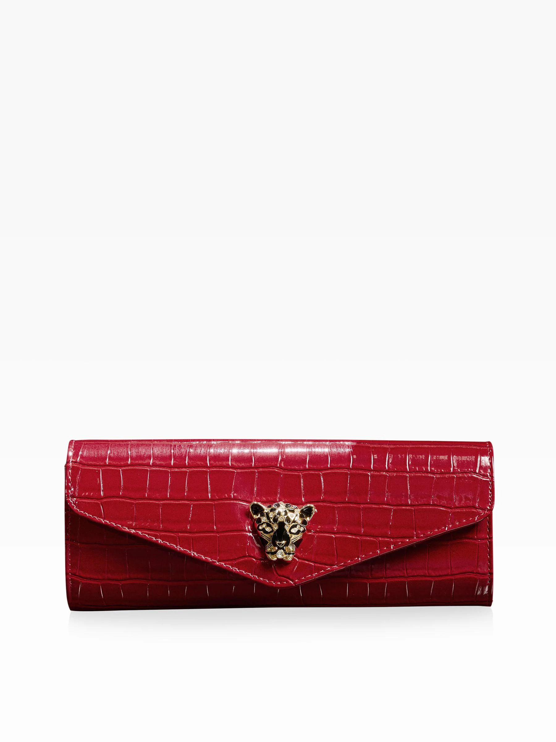 Rood met krokodillenleereffect - Lipsy Clutch Bag