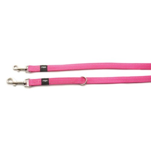 Guia dupla refletora para cães estilo lenhador, rosa.