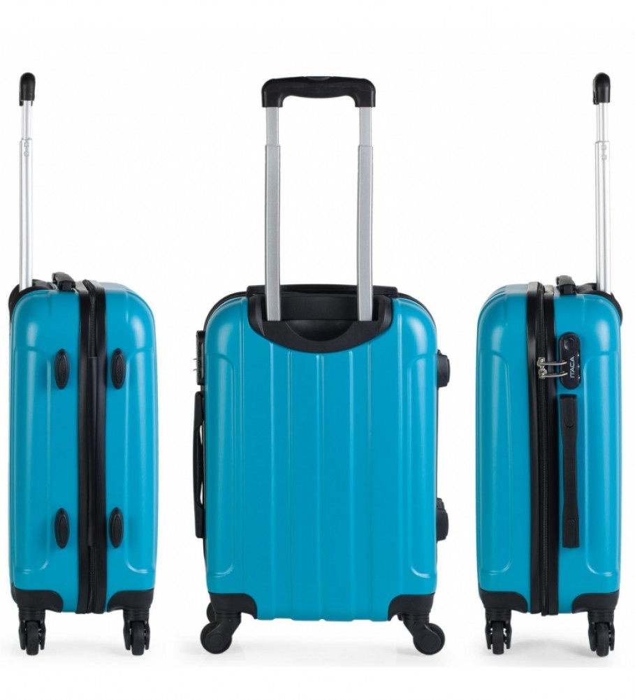 Mala de cabine rígida ITACA com 4 rodas 771150 Turquesa - 55x37x20cm -