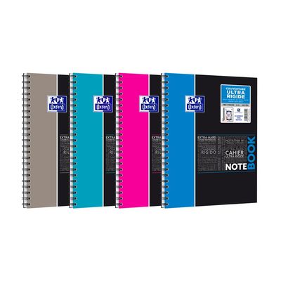 Oxford Etudiants - Cahier Notebook A4+ (24 x 29,7 cm) - 160 pages - grands carreaux (Seyes) - double spirale - disponible dans différentes couleurs