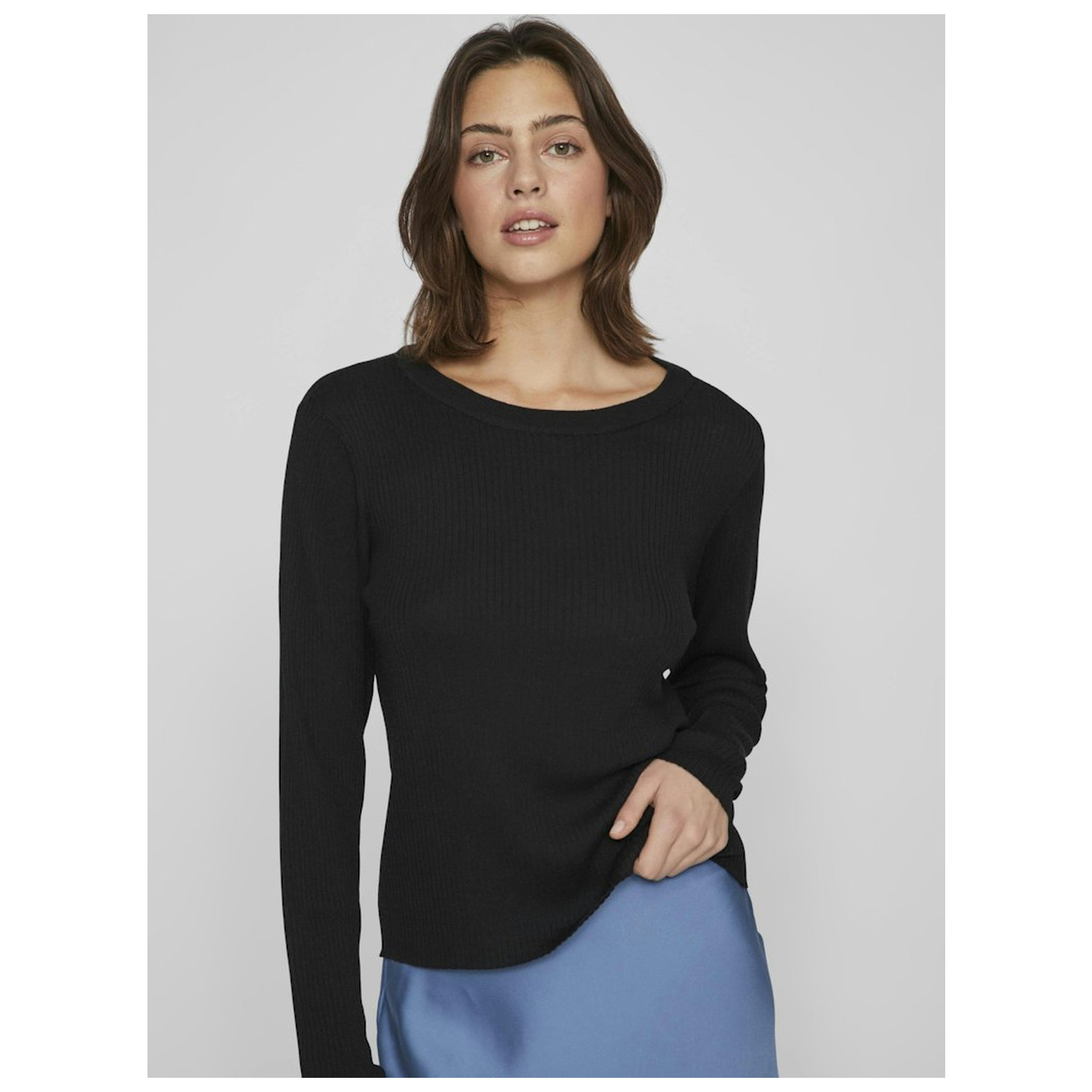 Vila VIABELLA RIB L/S KNIT TOP - NO