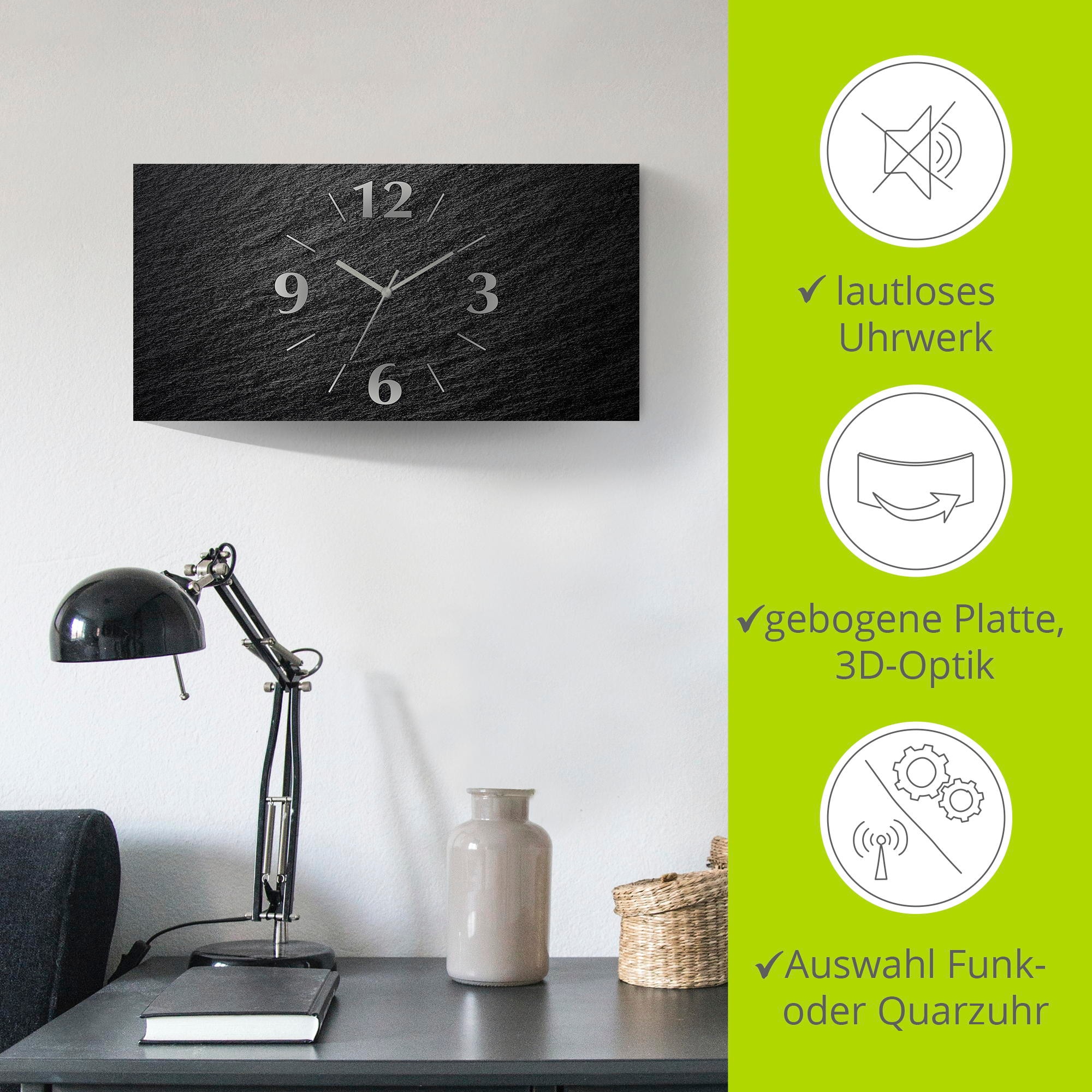Artland Wanduhr »Schiefer« analog, 60 cm