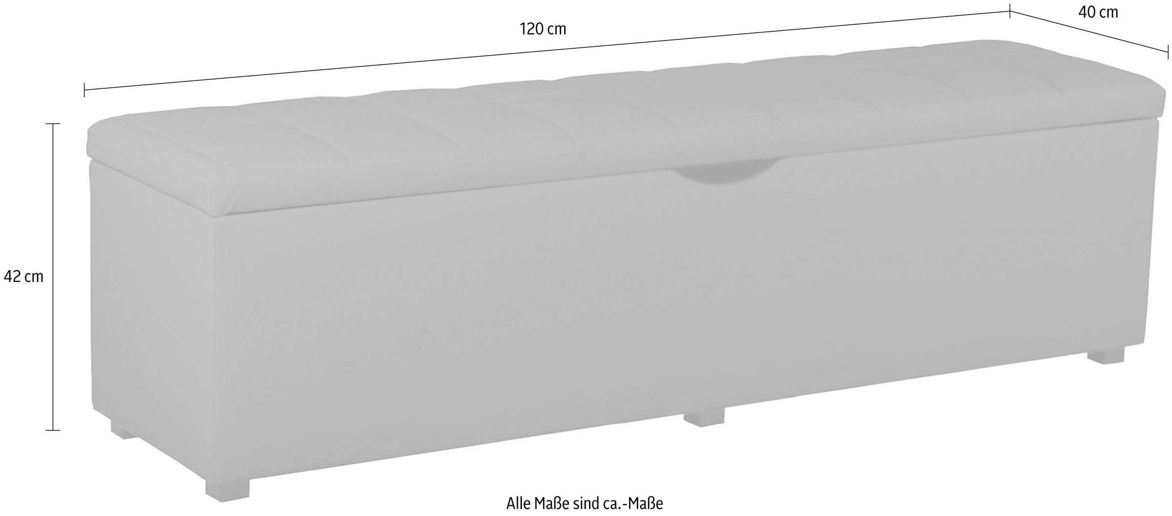 PLACES OF STYLE Hockerbank »Checked« mit Stauraum, Breite 120 cm und 160 cm, als Bettbank geeignet