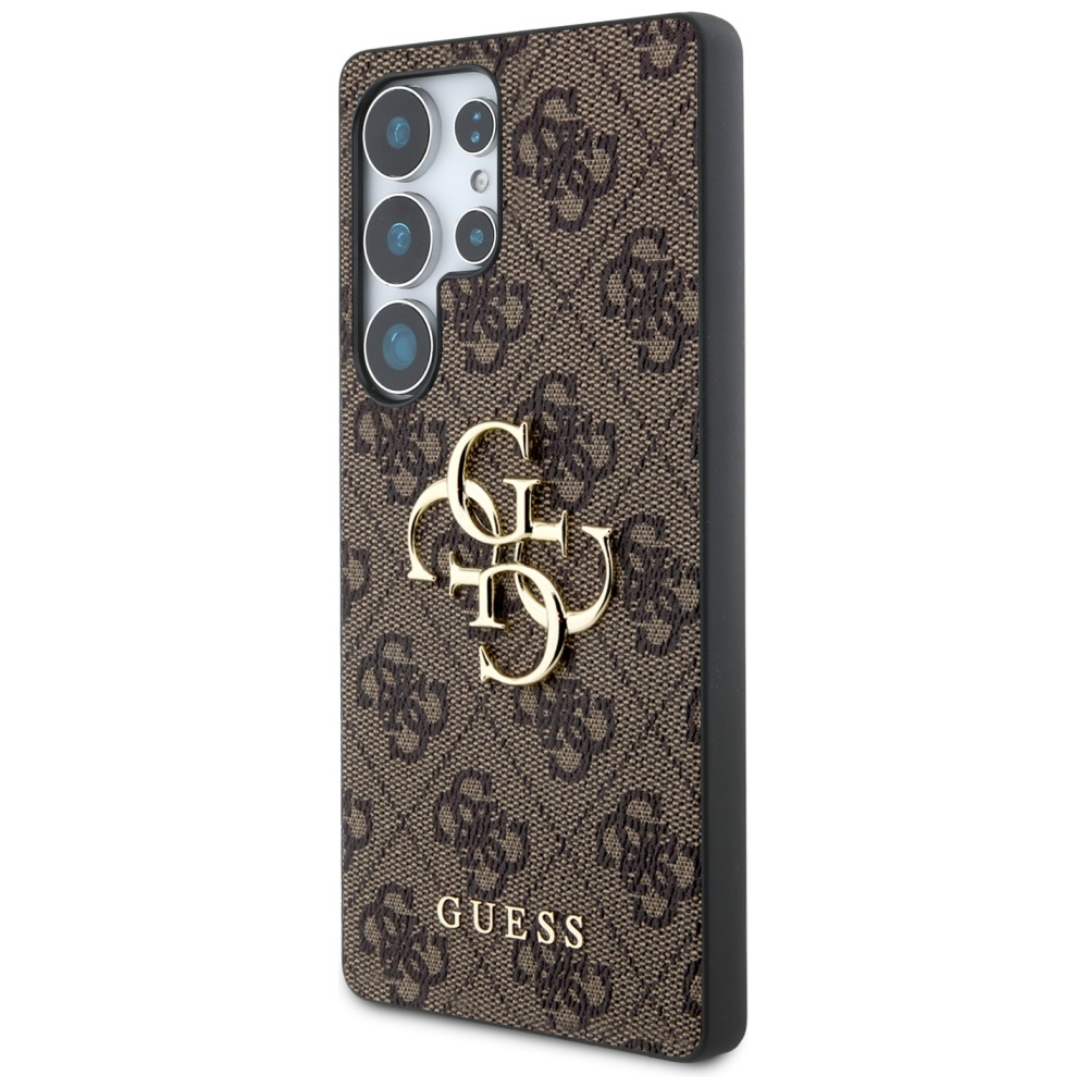 Samsung Galaxy S25 Ultra Leder Hardcase Hülle 4G Big Metal Logo (GUHCS25L4GMGBR) - Braun