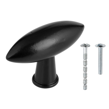 Knop Senna zwart 55mm