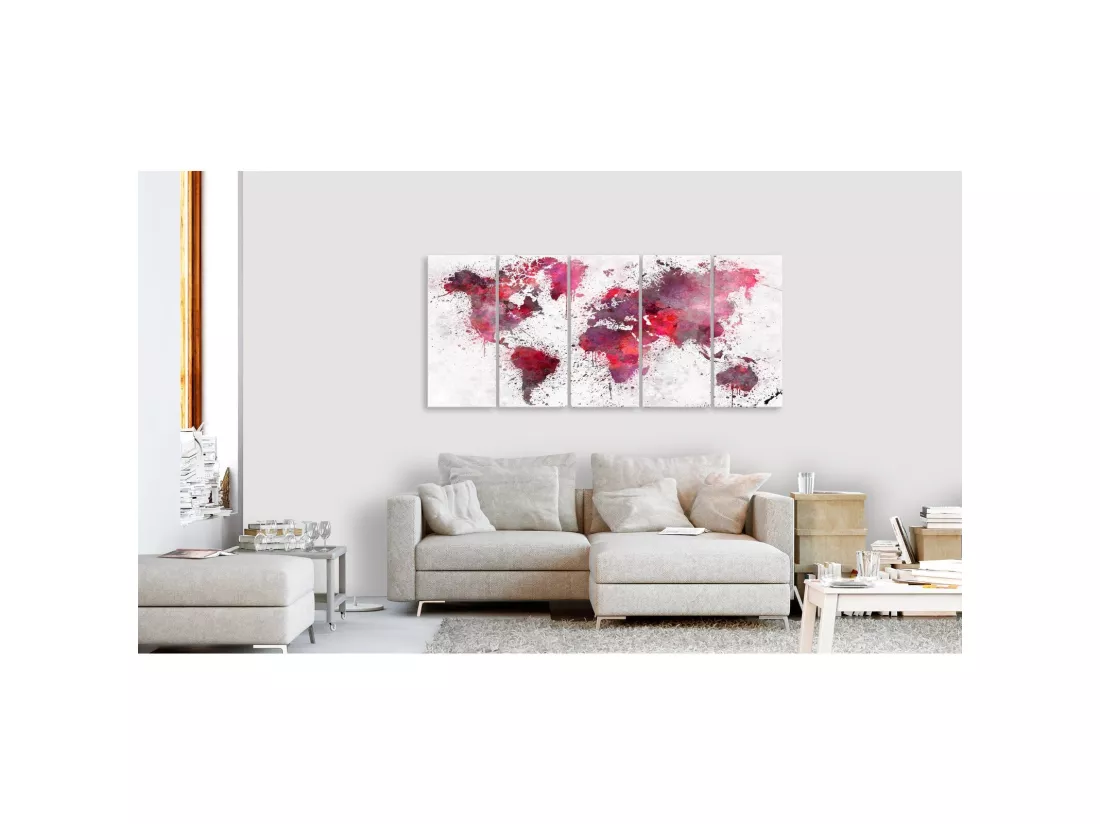 Tableau carte sanglante étroite - 200 x 80 cm