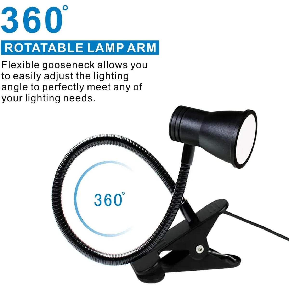 Lampe de Bureau LED à Pince - Noir