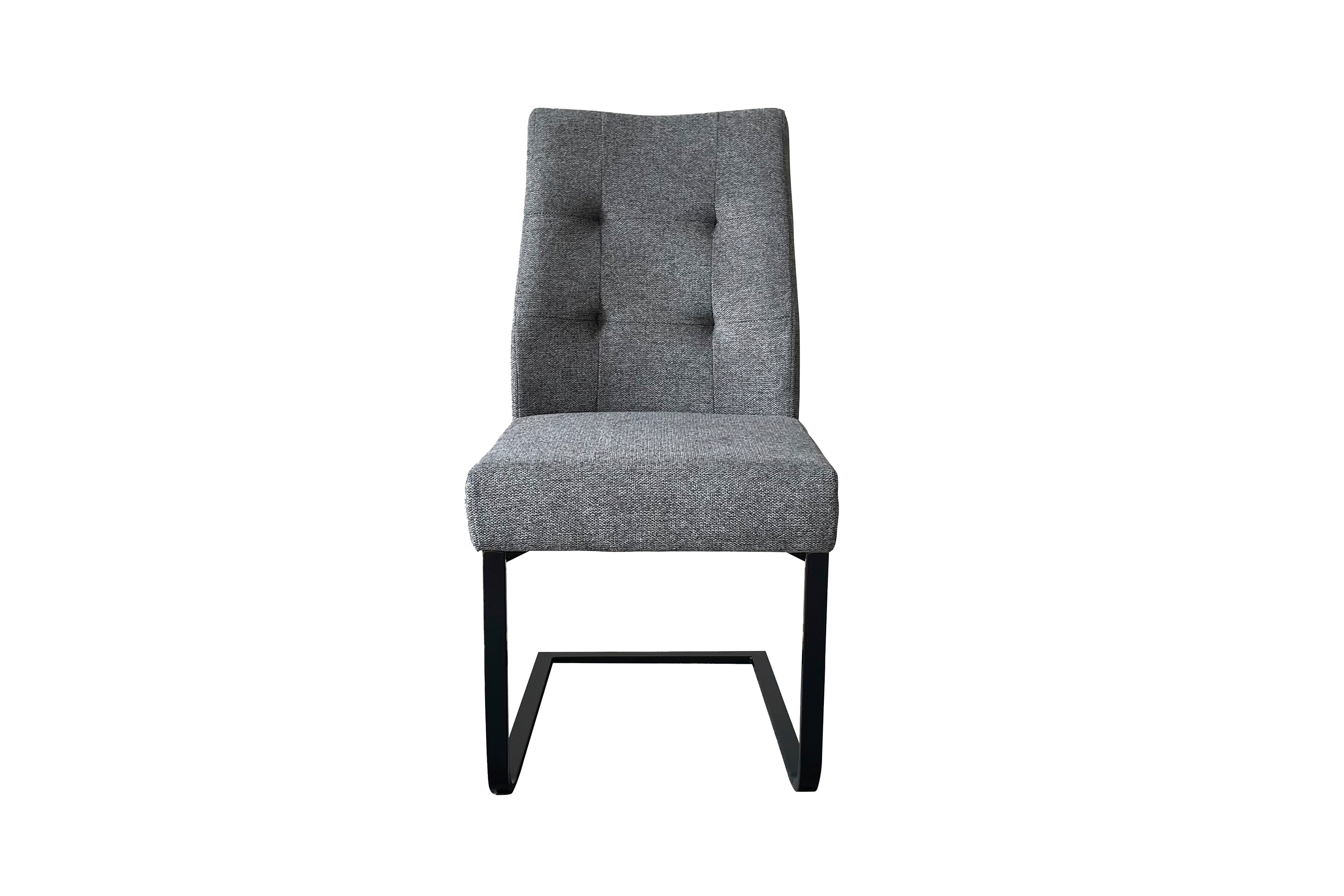byLIVING Esszimmerstuhl MARLEN-XXL, 2er Set, Webstoff dunkelgrau, Gestell schwarz