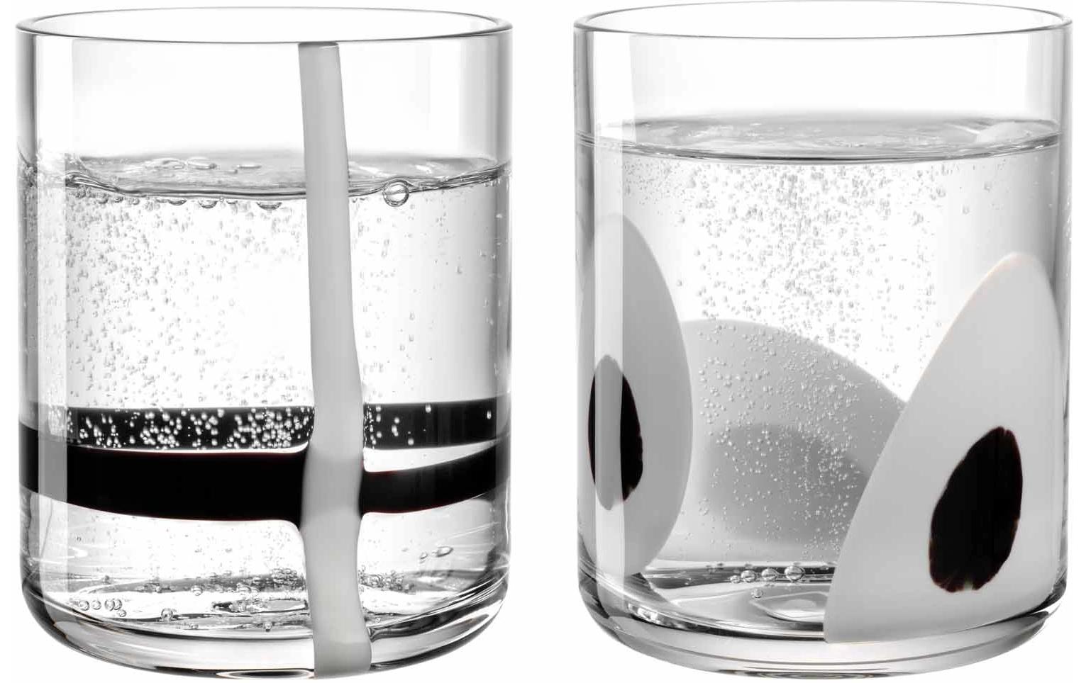 Trinkbecher Banda Nera 300 ml, 2 Stück, Schwarz/TransparentWhiskybecher-Set