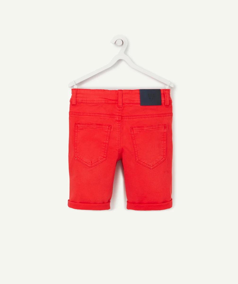 LE BERMUDA DROIT ROUGE EN COTON