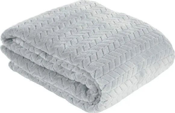 Eurofirany DESIGN 91 Blød og smidig plaid CINDY med præget mønster, 220X200 cm, farve: sølv
