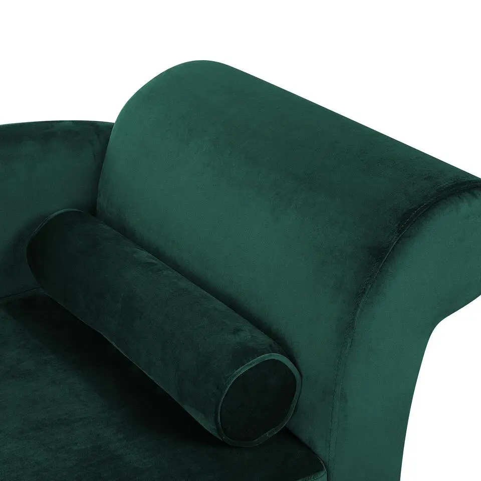 LUIRO - Chaise longue - Groen - Rechterzijde - Fluweel