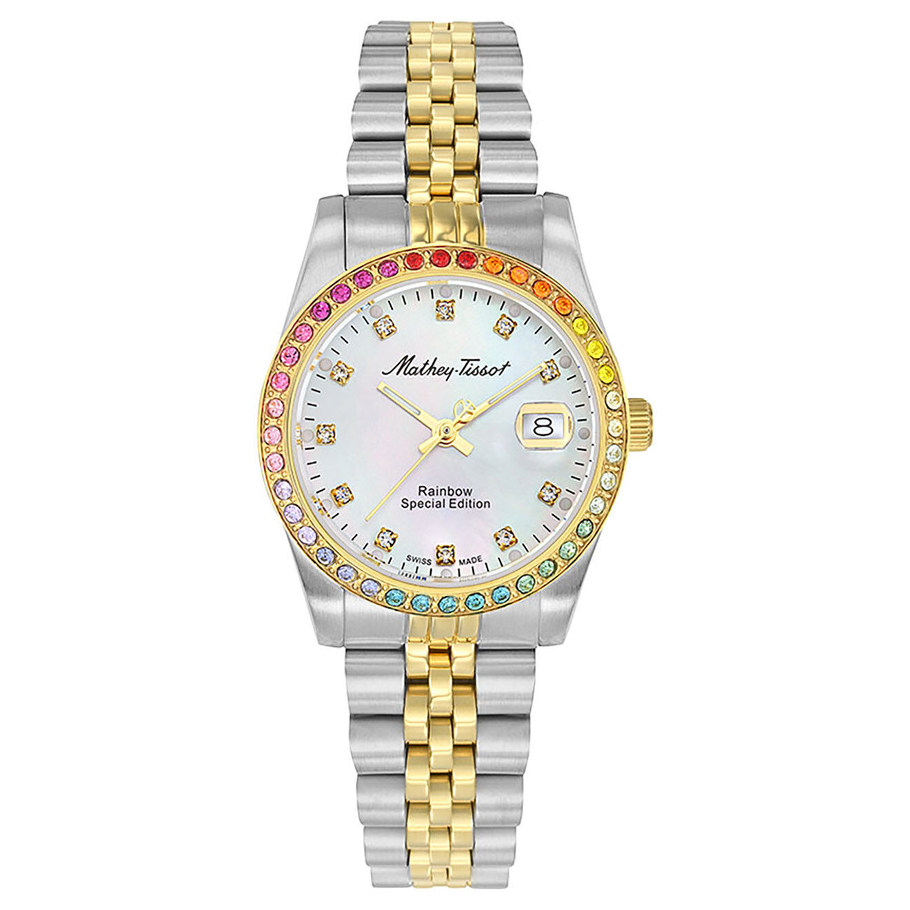 Mathey-Tissot Montre Femme en Acier Quartz Mathy Rainbow argenté/doré