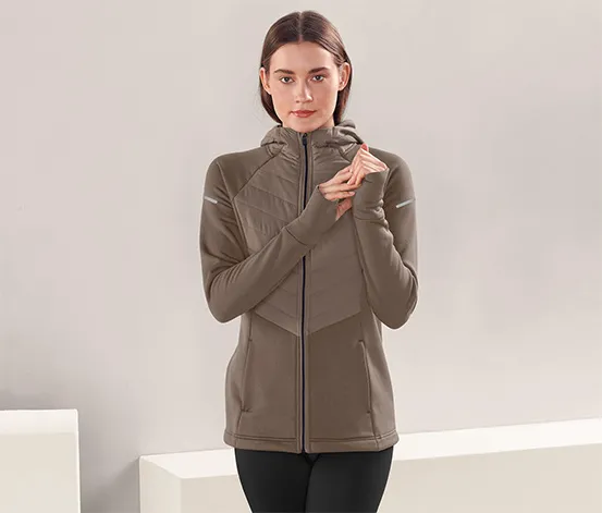 Thermojacke mit Kapuze, braun