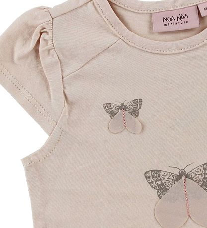 Noa Noa miniature T-Shirt - Puderpink m. Schmetterlinge