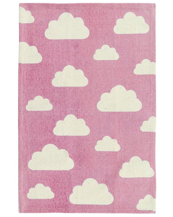 Gulvteppe Rosa Skymotiv 60 x 90 cm Løperteppe med lav luv til Lekerom for barn