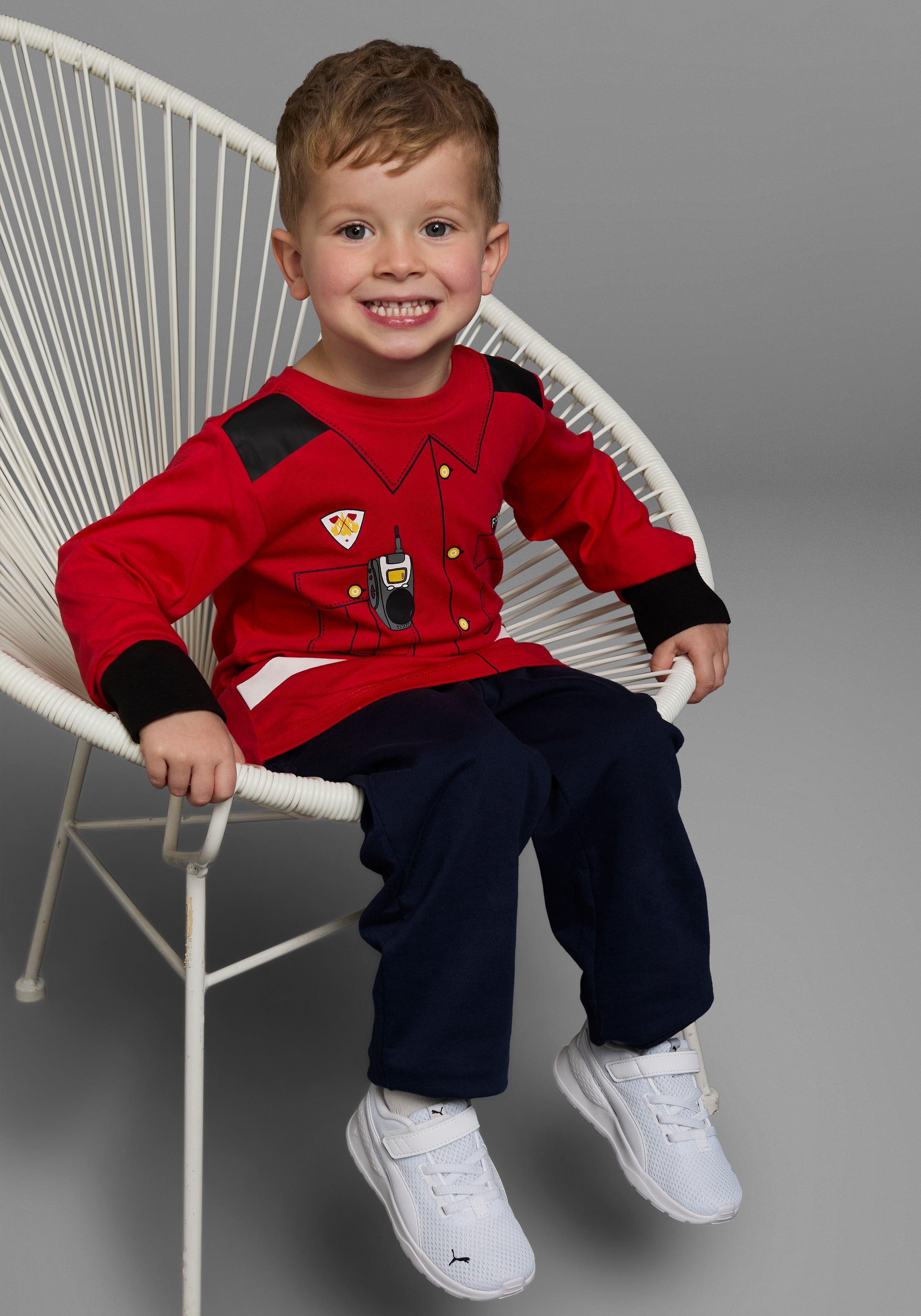 KIDSWORLD Langarmshirt »FEUERWEHR«, Langarm,  Basic-Passform,  bedruckt,  Rundhalsausschnitt