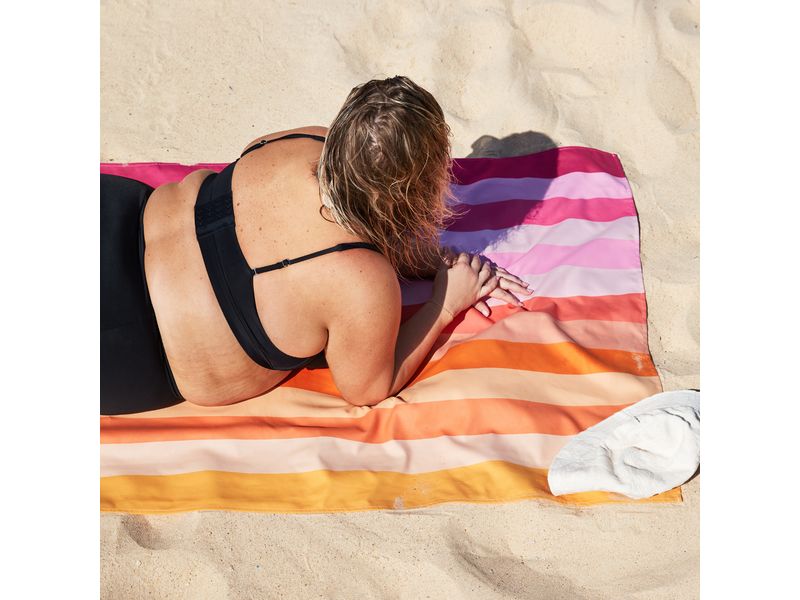 Dock & Bay Strandtuch Miami Sorbet 200 cm x 90 cm, Mehrfarb Badetuch mit praktischem Stoff-Beutel