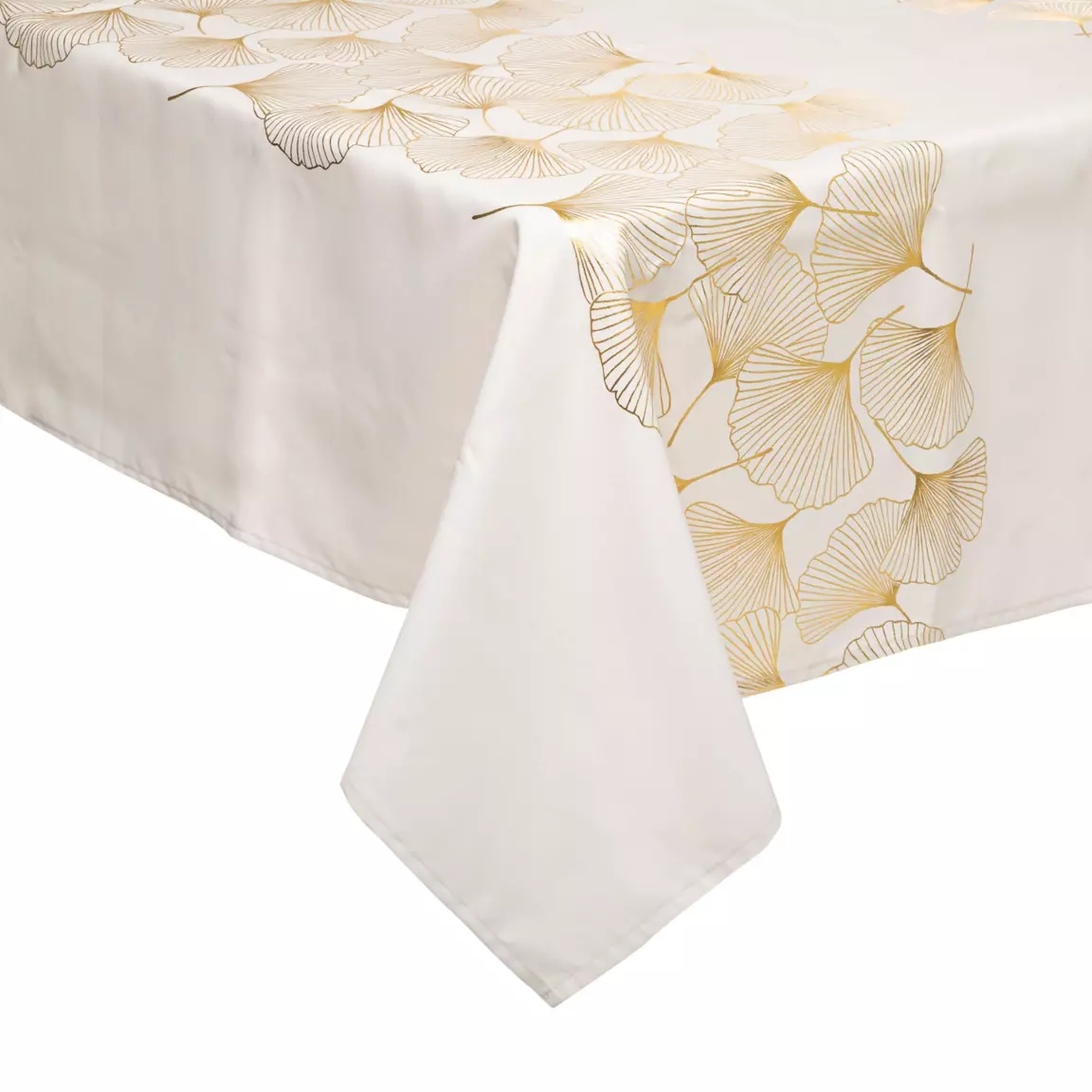Nappe de Noël rectangulaire (140 x 360 cm) Ginko Blanc