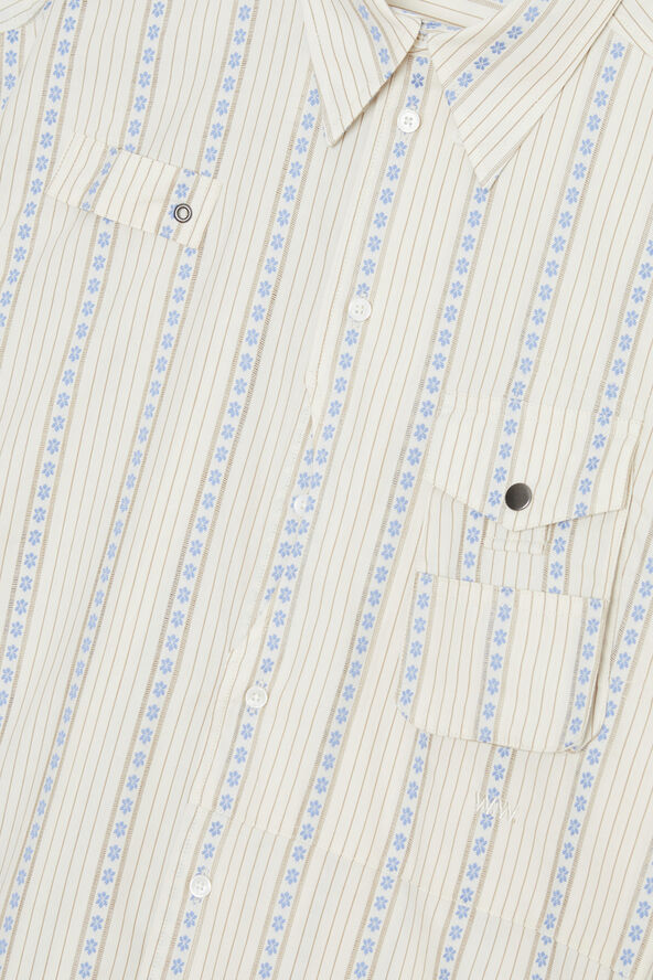 Wood Wood WWJaxson Fisherman Shirt White floral jacquard
