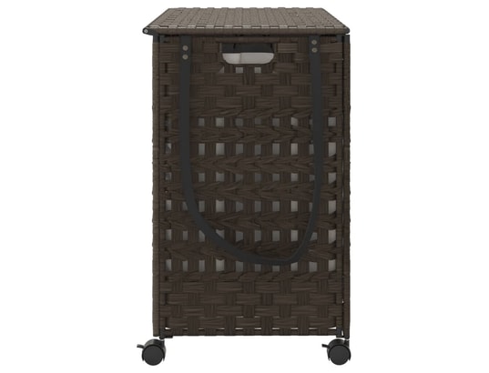 VIDAXL - Panier à linge avec roulettes marron foncé 66x35x60 cm