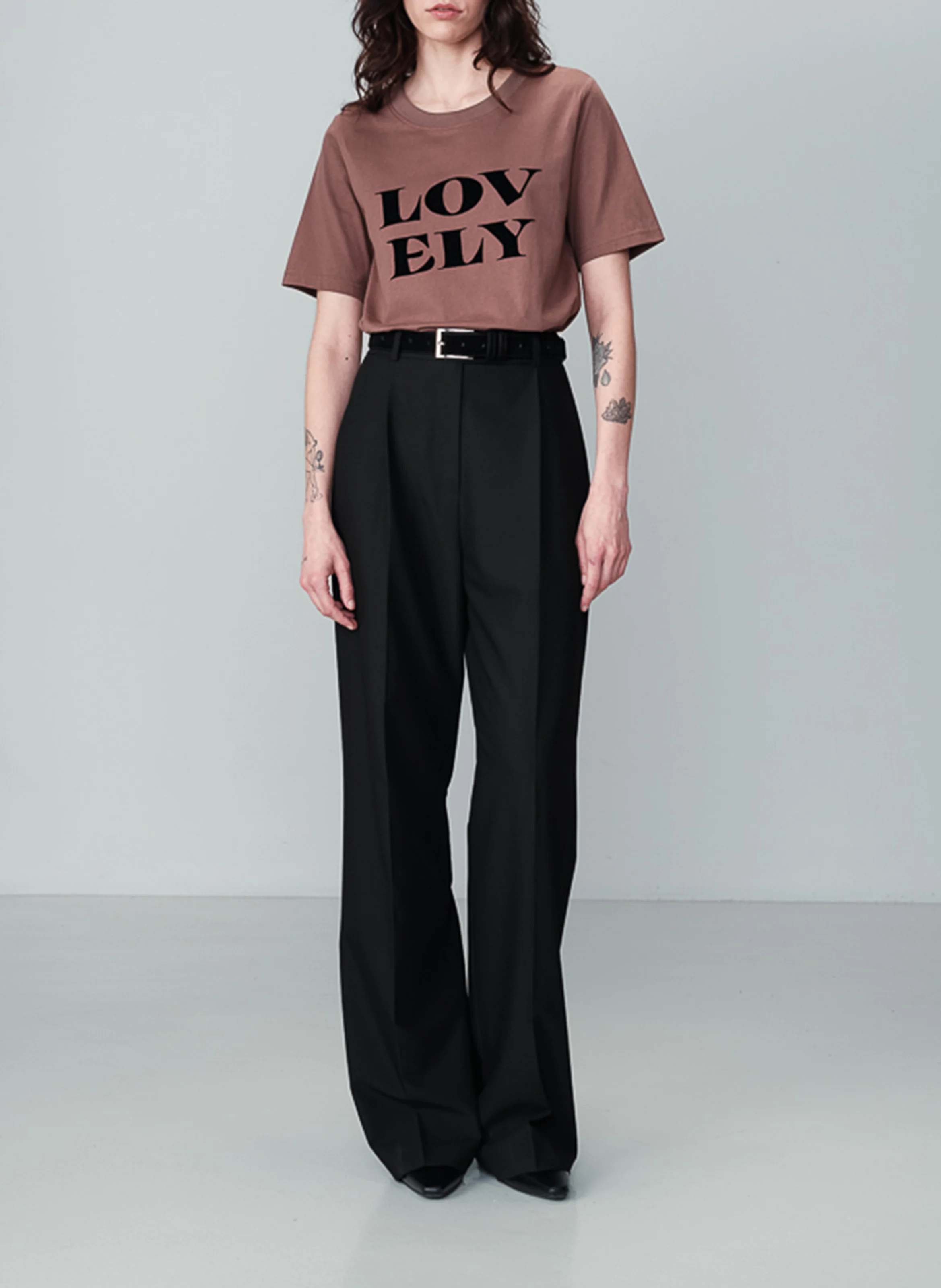 NIXON - Tee-shirt col rond droit en coton sérigraphié | Marron