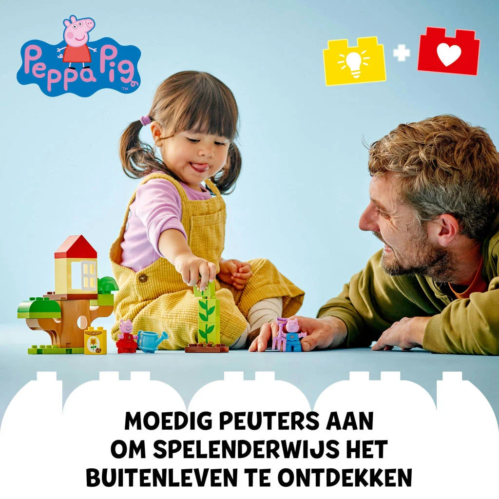 Vrolijke en leerzame setPeppa Big tuin en boomhut 10431