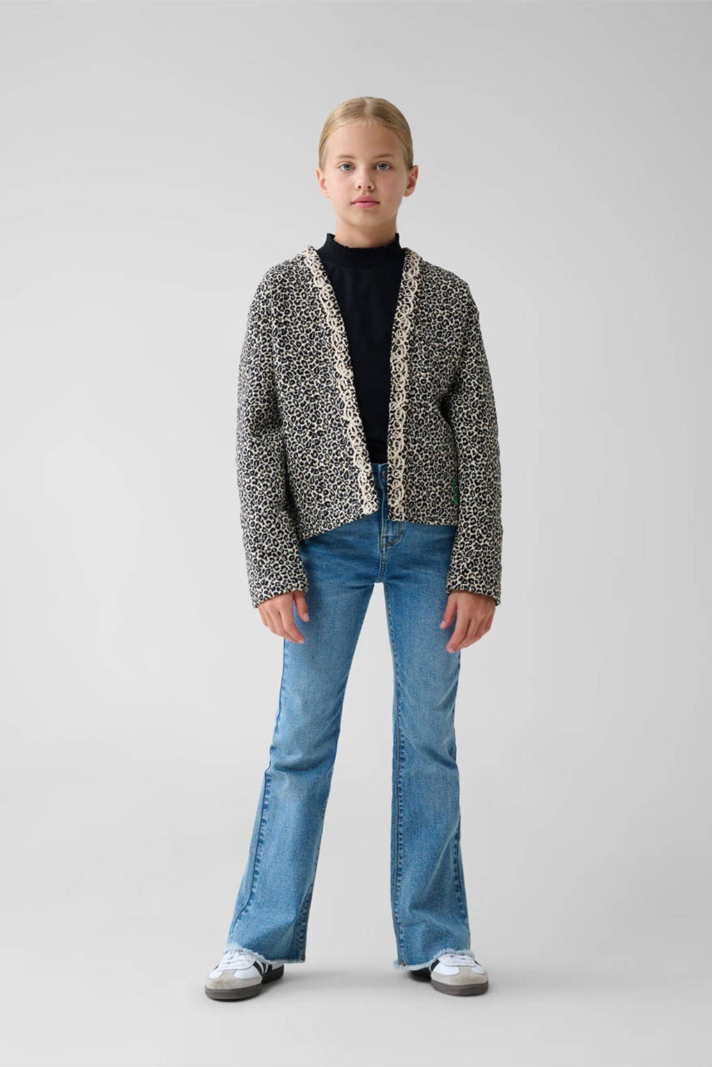 Shoeby gewatteerde kimono met panterprint bruin