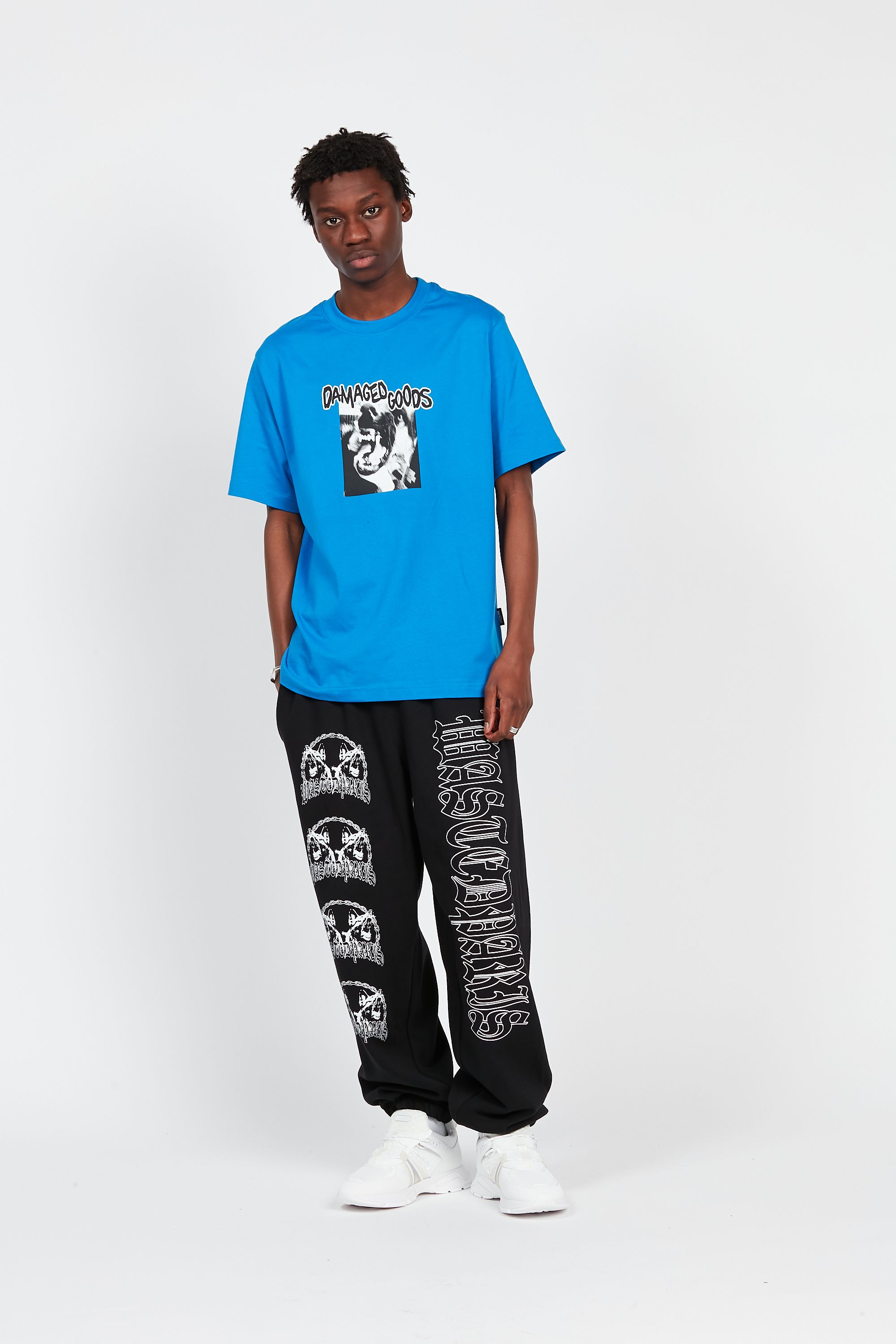 WASTED T-SHIRT DAMAGED GOODS Bleu
