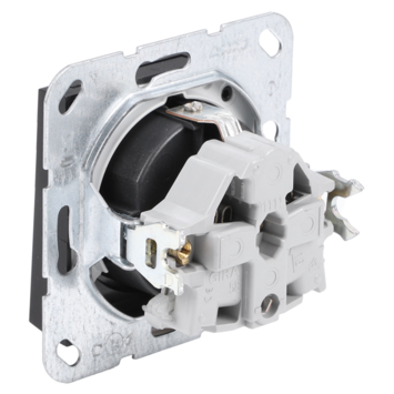 Gira E2 Inbouw Enkel Geaard Stopcontact met Klepje Mat Zwart