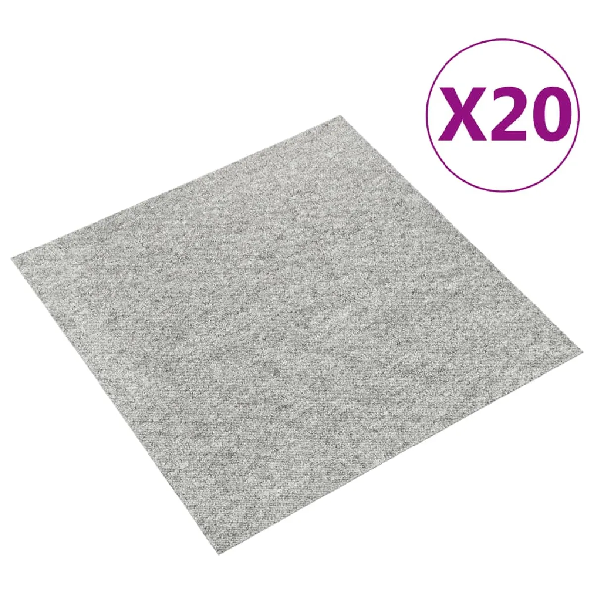 vidaXL Dalles de tapis sol 20 pcs 50x50 cm gris clair