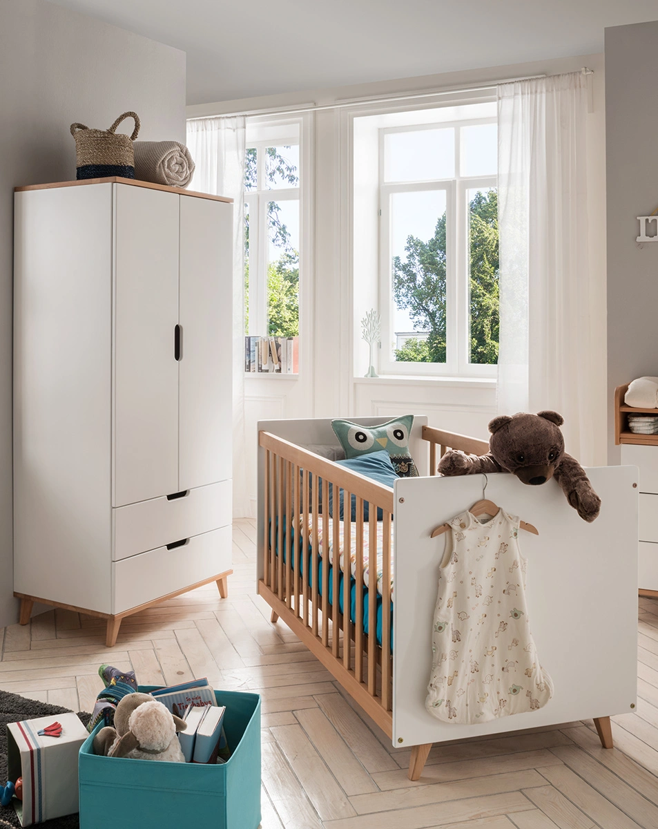 Kinderbett INFANSCOLOR 70 x 140 cm (Farbe: weiß/Buche)