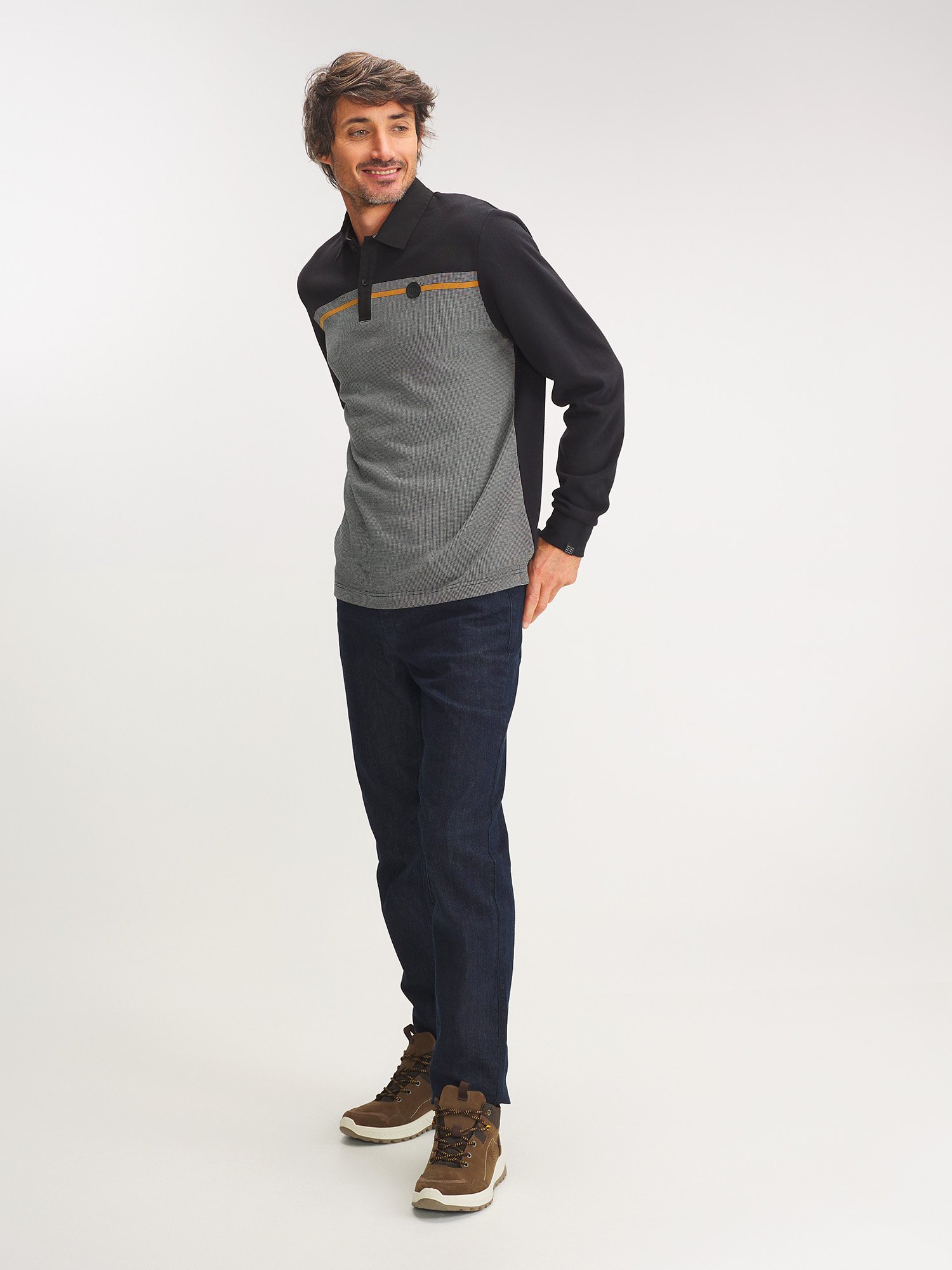 Polo Homme Chaud Manches Longues Noir