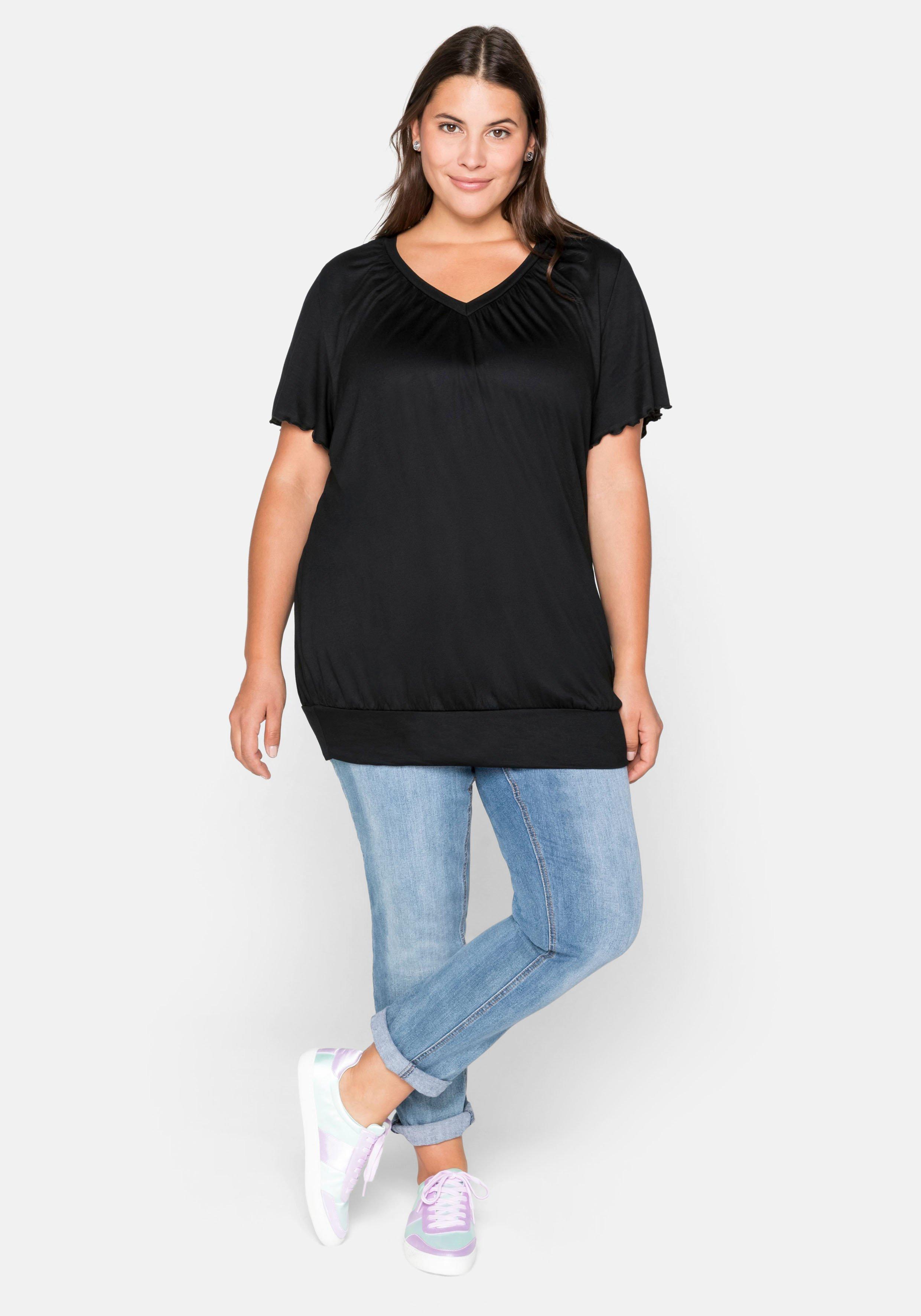 T-Shirt mit Flügelärmeln, aus Viskosejersey