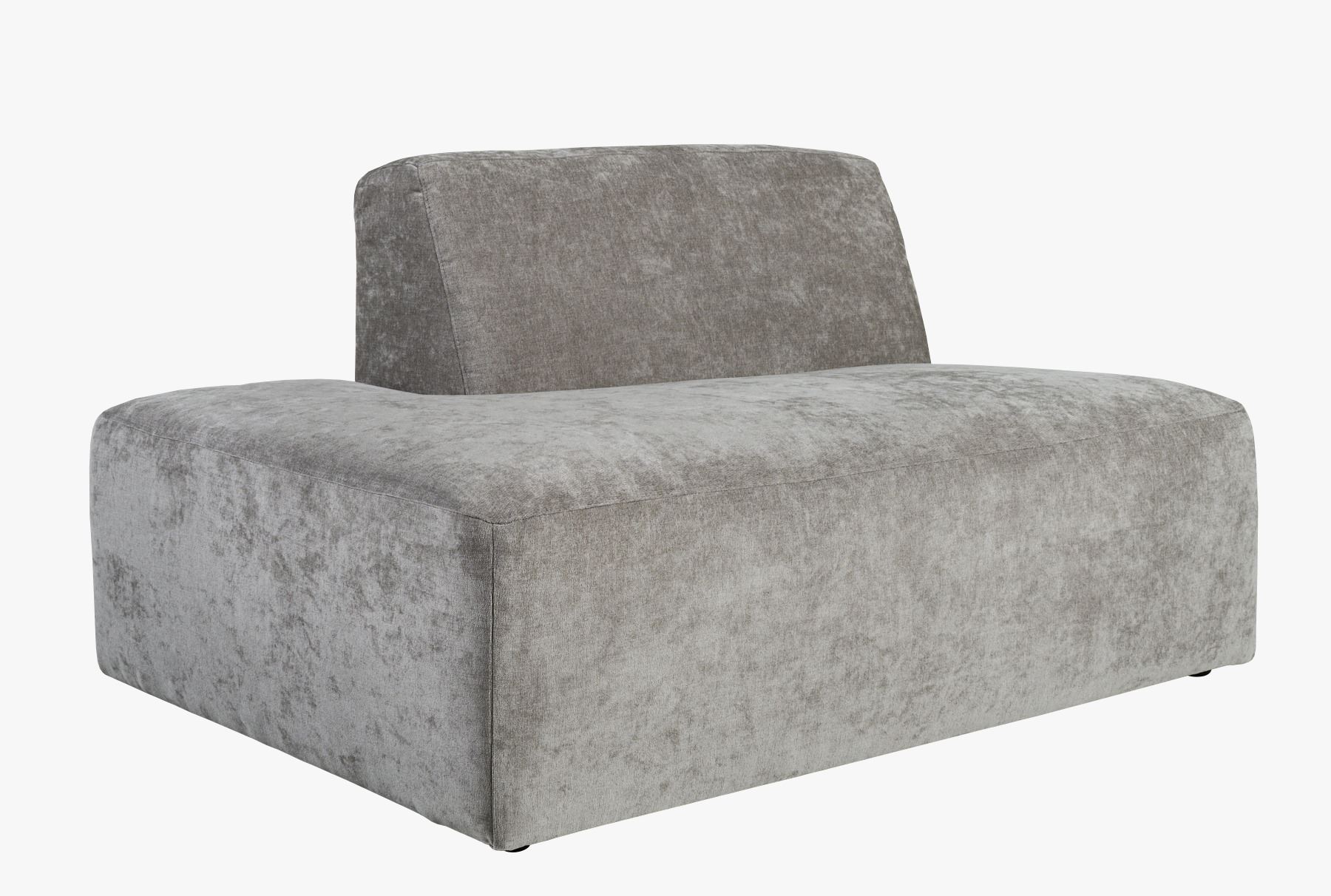 Modulsofa åpen ende venstre grå - 134x93x73 cm