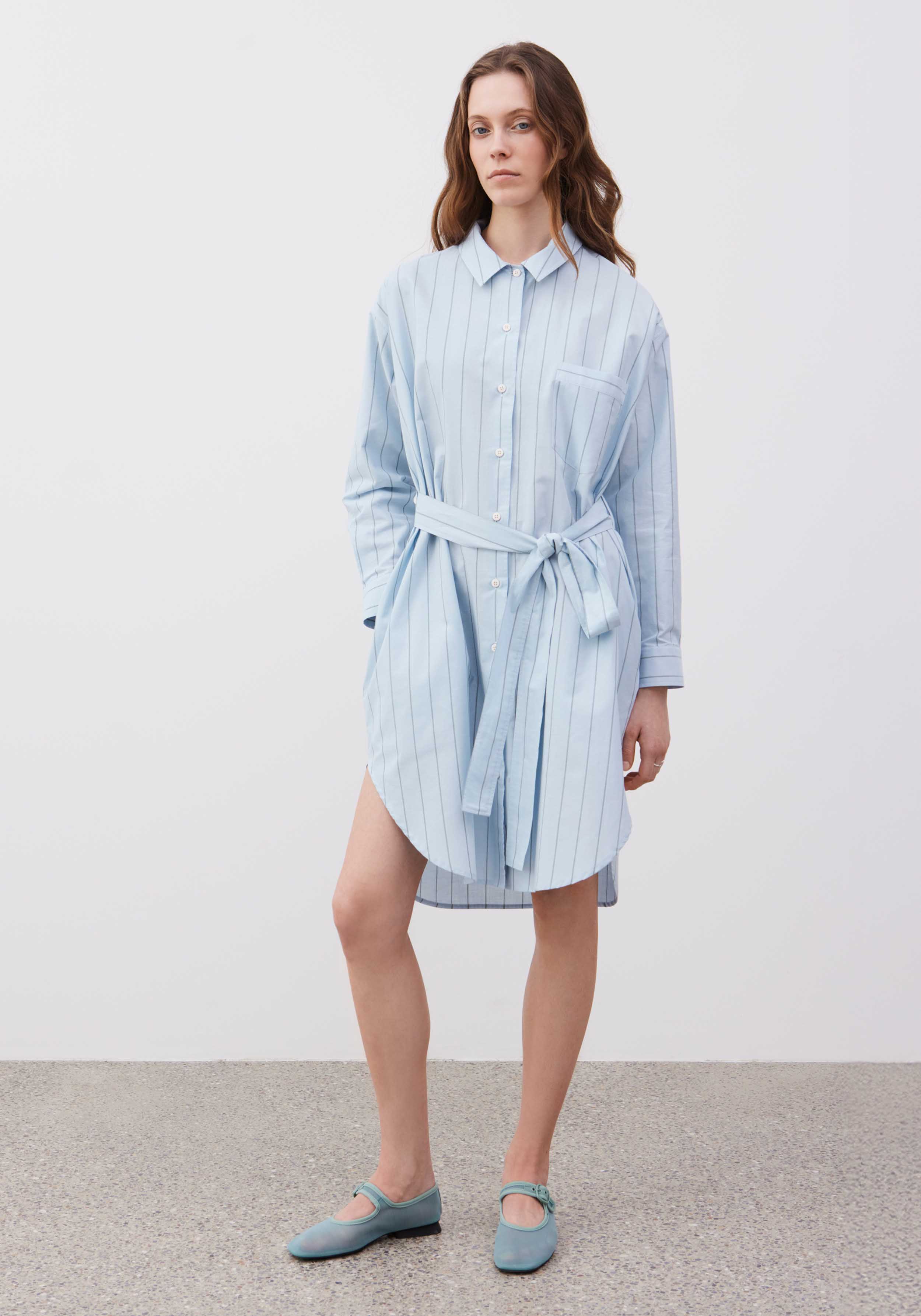Lavie Hemdkleid Ono Striped Sky/Dunkelgrün
