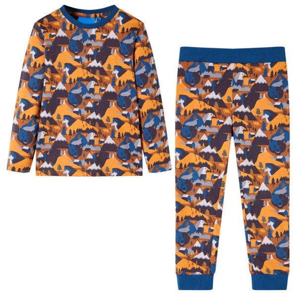 vidaXL Pijama de Manga Comprida para Criança Conhaque 104 - 12690