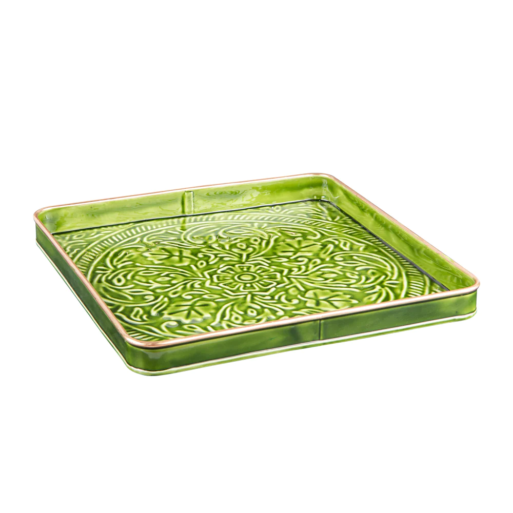 Set de 2 plateaux carrés Tosca vert Table passion