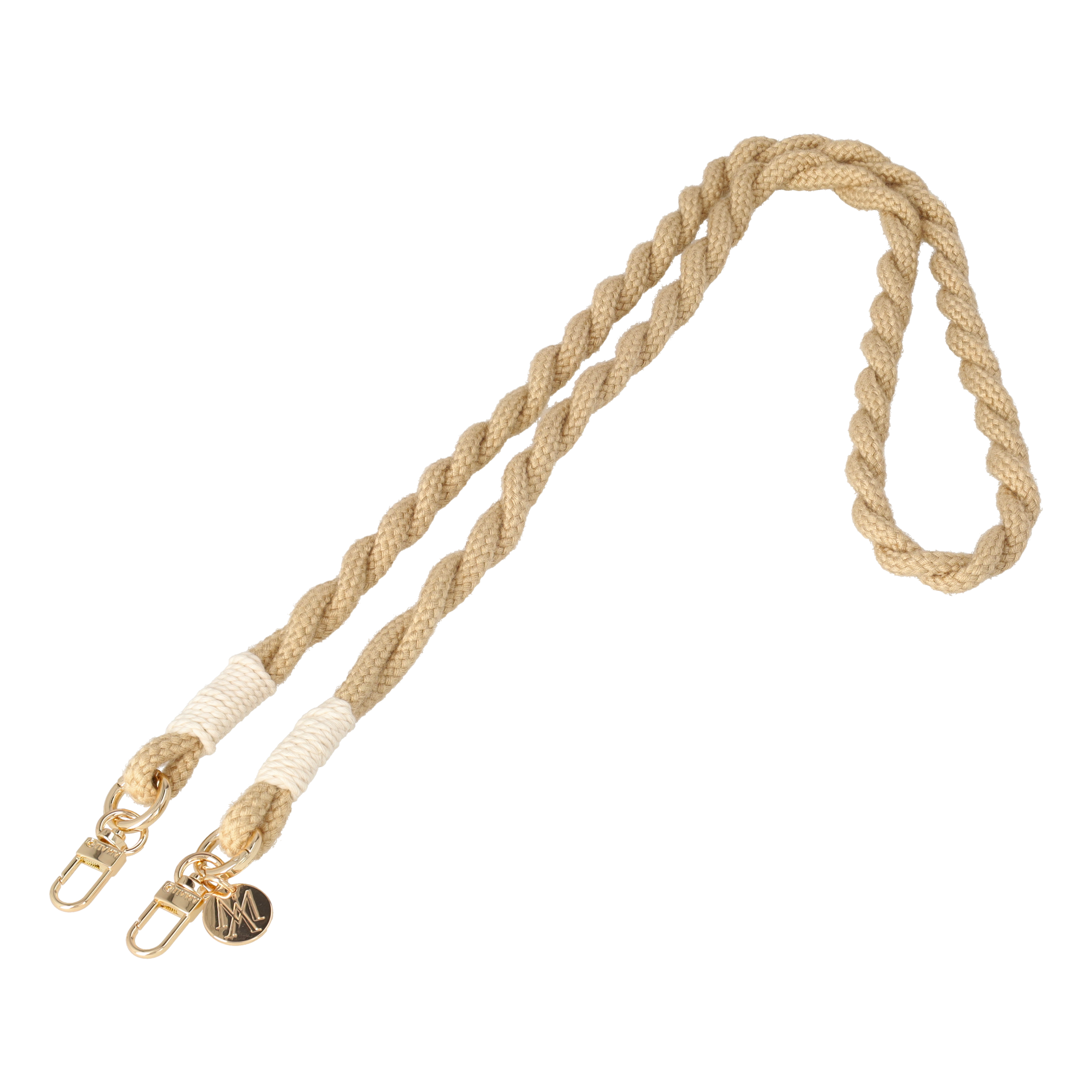 Handgemachte Handykordel Gedrehtes Umhängeband für Handyhüllen Gold - Beige (Ecru)