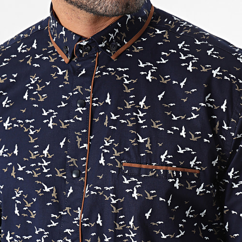 Chemise Manches Longues Bleu Marine