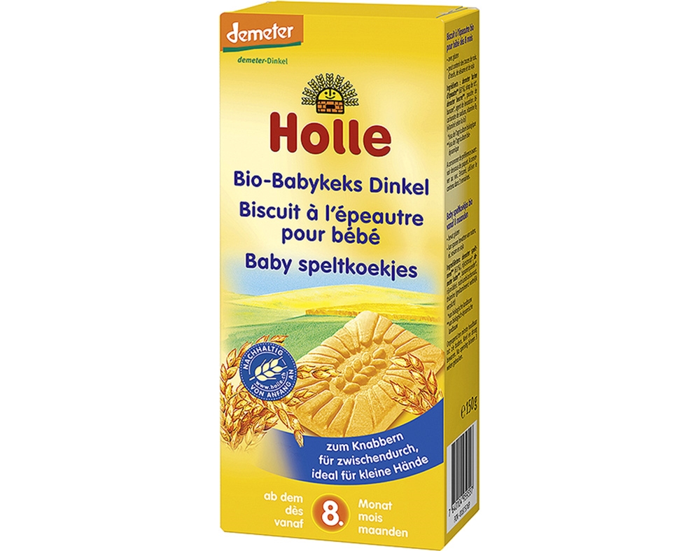 BISCOITOS BIO HOLLE TRIGO ESPELTA 8M 150G