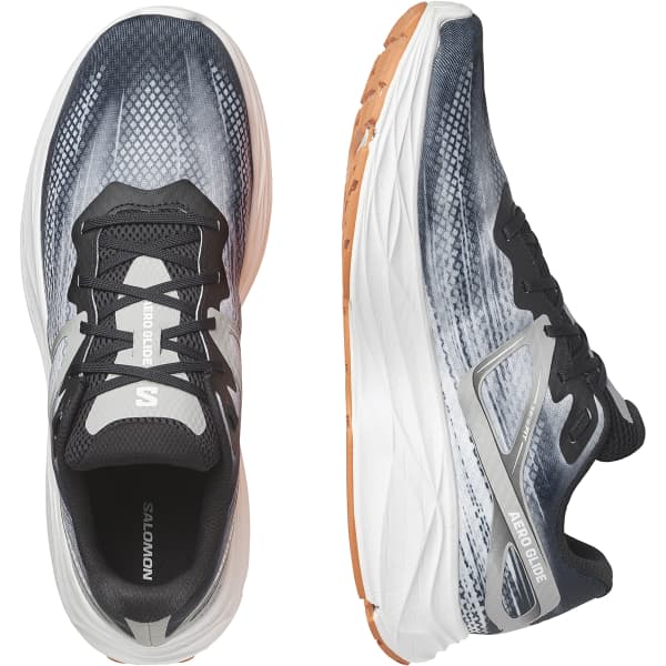 Chaussure running SALOMON AERO GLIDE BLACK/ALLOY/CORAL GOLD